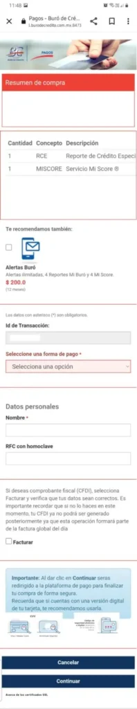 revisa la orden de compra